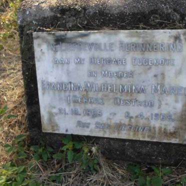 MAREE Francina Wilhelmina nee DESTROO 1905-1968