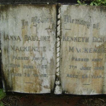 MacKENZIE Kenneth Donald -1946 :: MacKENZIE Anna Pauline -1953