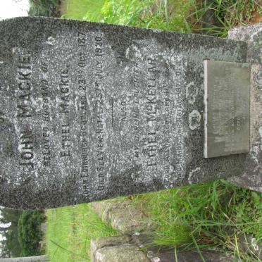 MACKIE John 1879-1920 &amp; Ethel Orange -1957 :: McKELLAR  Ethel -1901-1925