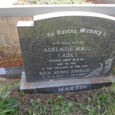MARTIN Adelaide Maud -1989 :: ENFIELD Rita Agnes 1917-2013
