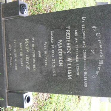 MADDISON Frederick William -1976 &amp; Mary Joyce -1999