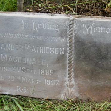 MACDONALD Alexander Mathieson 1899-1957