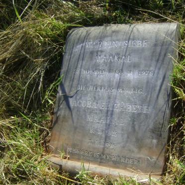 MAAKAL Martin Siebe 1911-1975 &amp; Jacoba Elizabeth 1925-1996