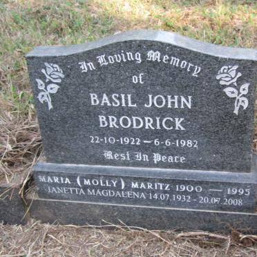 MARITZ Maria 1900-1995 :: BRODRICK Basil John 1922-1982 :: BRODRICK Janetta Magdalena 1932-2008