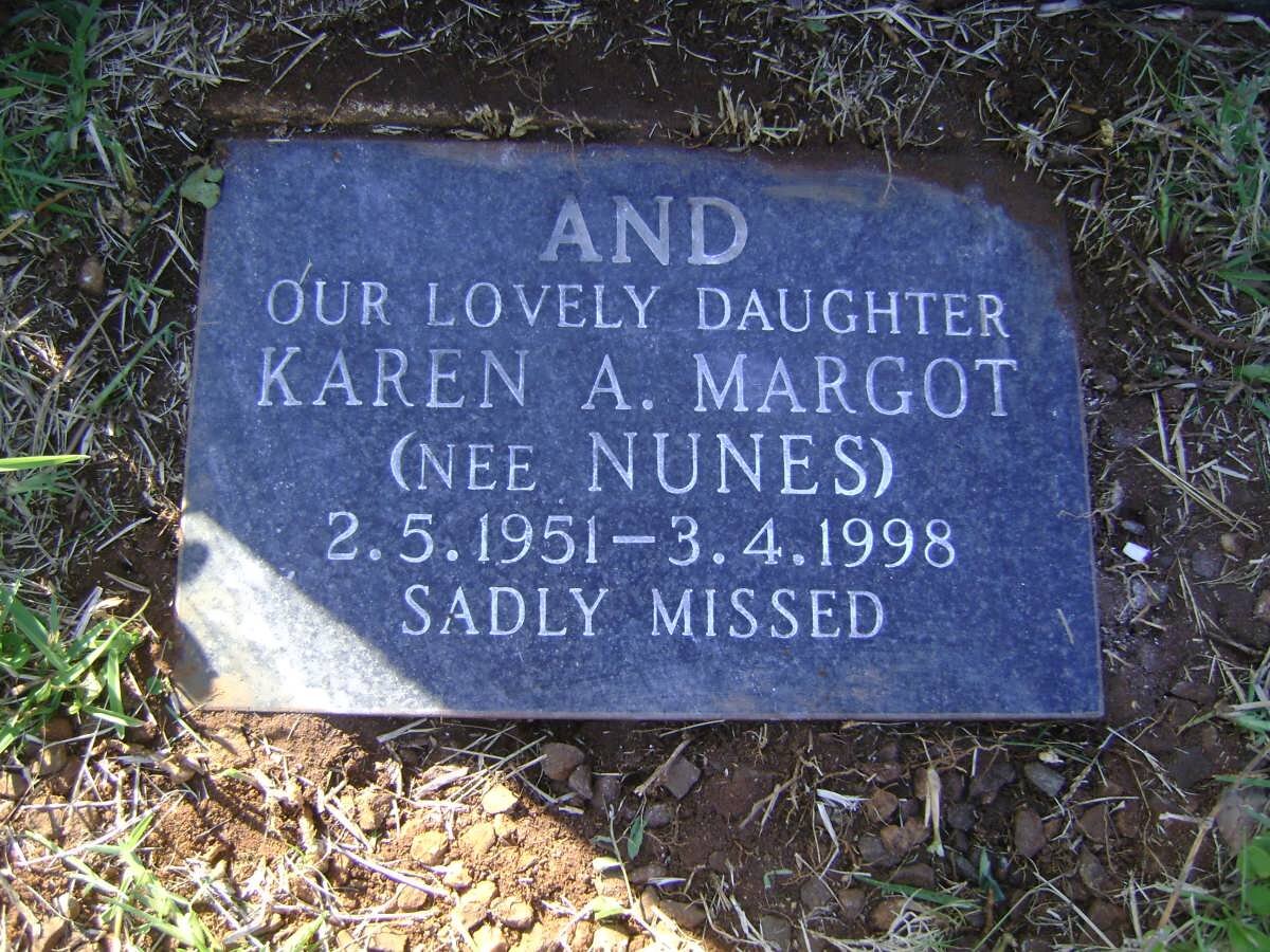 MARGOT Karen A. nee NUNES 1951-1998