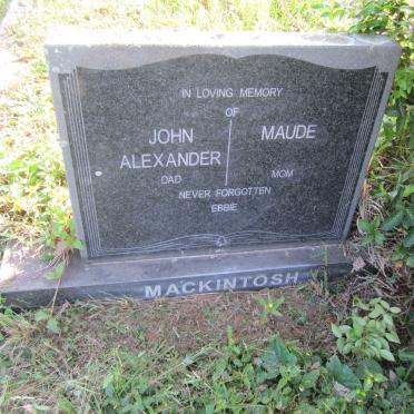 MACKINTOSH John Alexander -1960 &amp; Maude Elizabeth nee Liversage