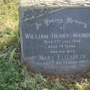 MANICOM William Henry -1948 &amp; Mary Elizabeth -1953