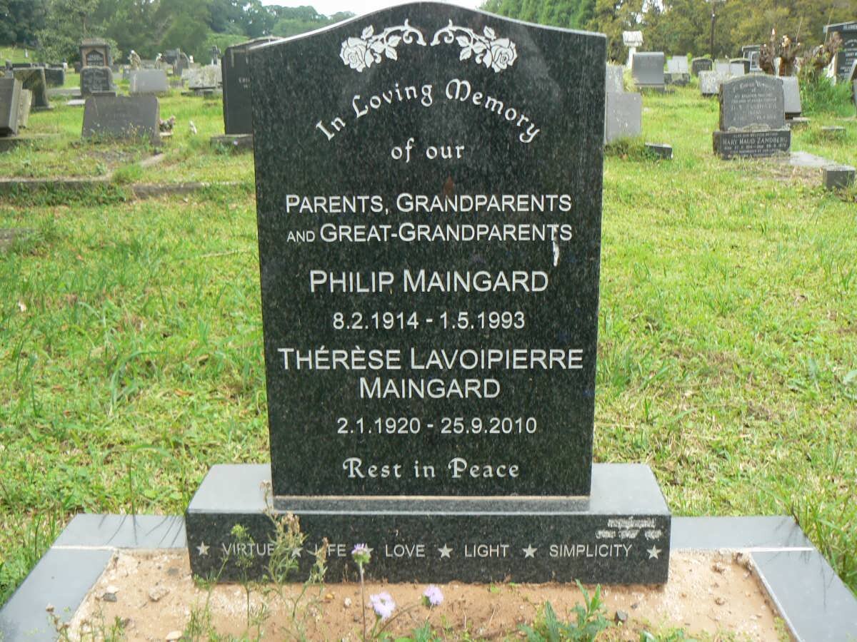 MAINGARD Philip 1914-1993 &amp; Therese Lavoipierre 1920-2010