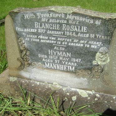 MANNHEIM Hyman -1947 &amp; Blanche Rosalie -1944