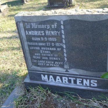 MAARTENS Andries Henry 1905-1974