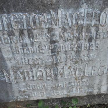 MacLEOD Hector 1875-1926 &amp; Marion 1871-1958