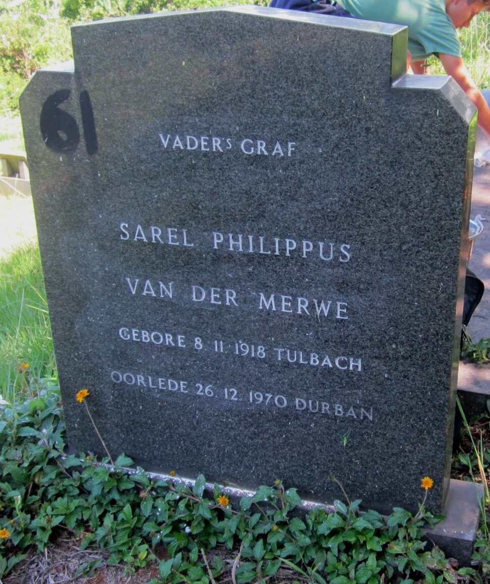 MERWE Sarel Philippus, van der 1918-1970