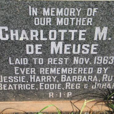 MEUSE Charlotte M.P., de -1963