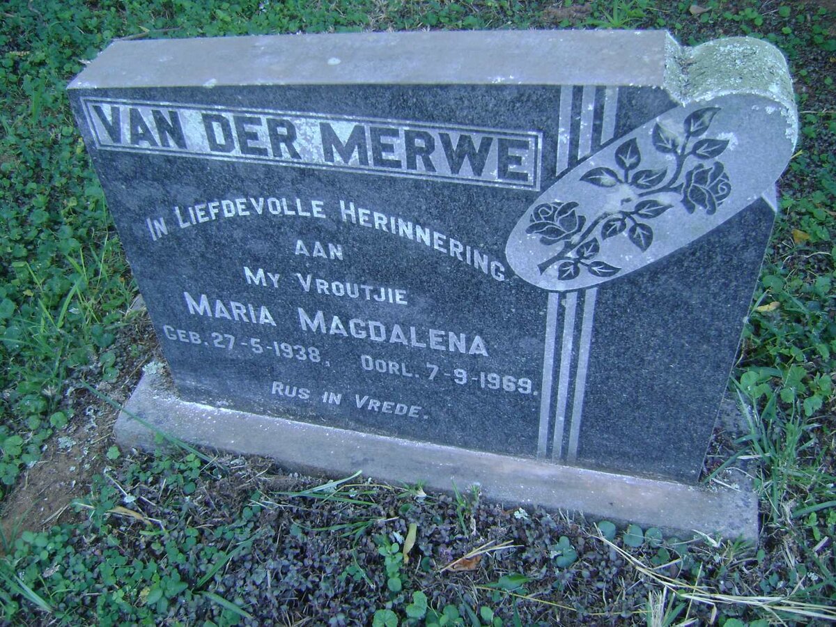 MERWE Maria Magdalena, van der 1938-1969