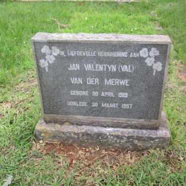 MERWE Jan Valentyn, van der 1919-1957