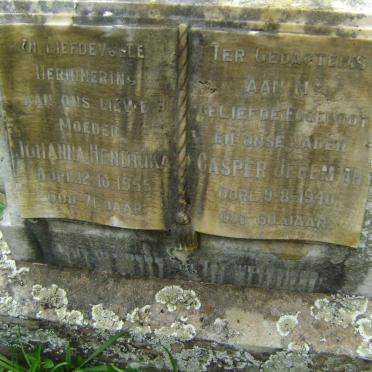 MERWE Casper Jeremiah, van der -1940 &amp; Johanna Hendrika -1955