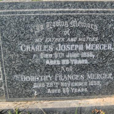 MERCER Charles Joseph -1955 &amp; Dorothy Frances -1955