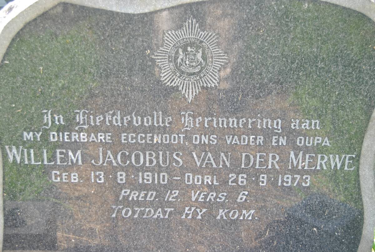 MERWE Willem Jacobus, van der 1910-1973 