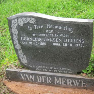MERWE Cornelis Jansen Lourens, van der 1916-1975