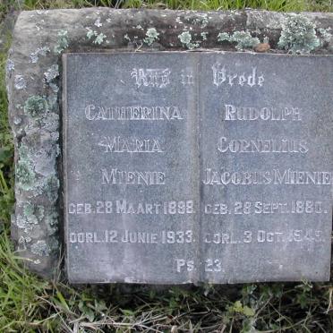 MIENIE Rudolph Cornelius Jacobus 1880-1949 &amp; Catherina Maria 1888-1933