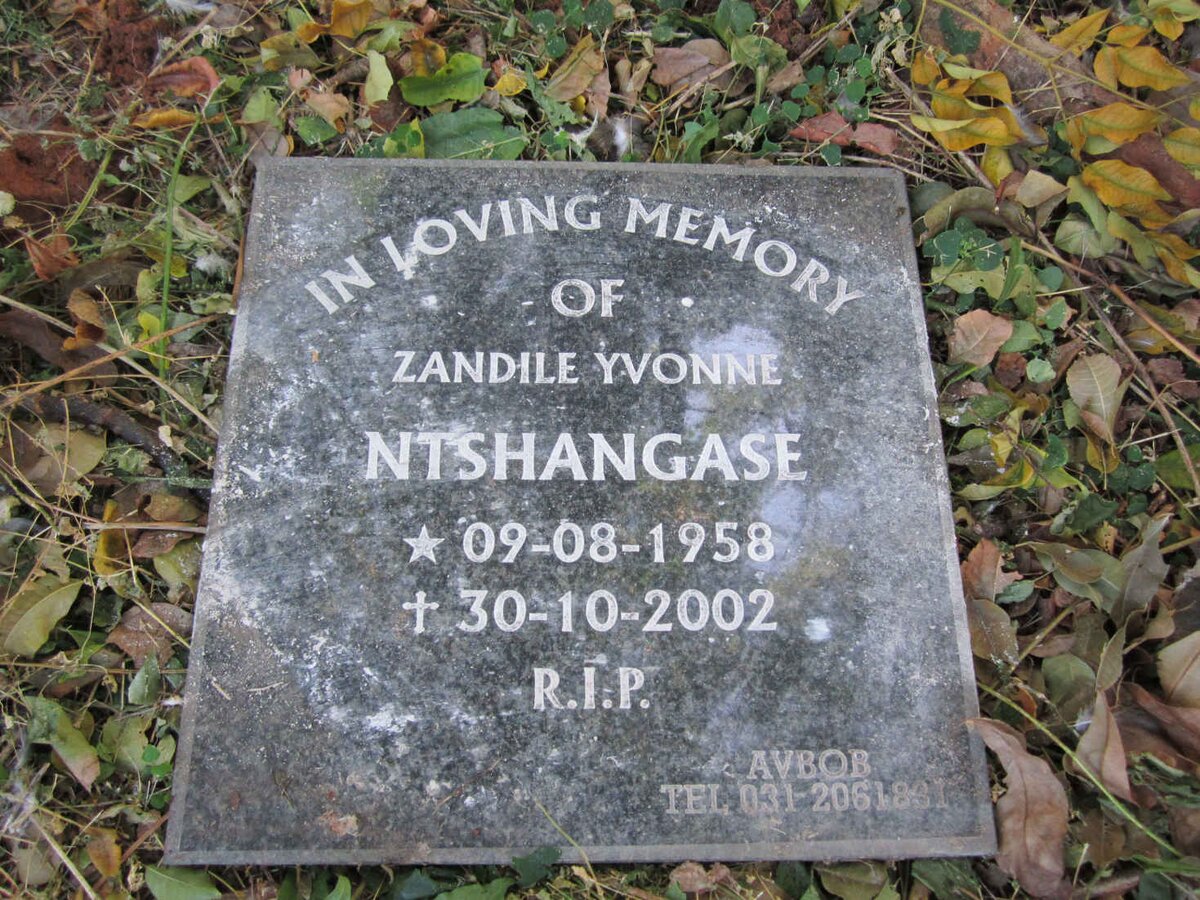 NTSHANGASE Zandile Yvonne 1958-2002
