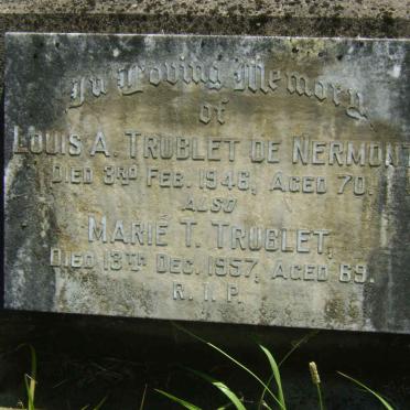 NERMONT Louis A. TRUBLET, de -1946 :: TRUBLET Marie T. -1957