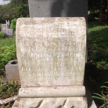 NEWTON BARKER Thomas George -1954 &amp; Georgina Elizabeth -1986