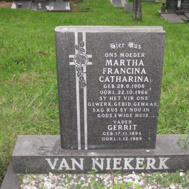 NIEKERK Gerrit, van 1894-1969 &amp; Martha Francina Catharina 1906-1966
