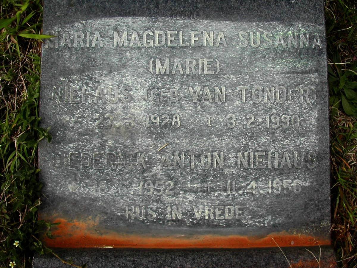 NIEHAUS Maria Magdelena Susanna nee VAN TONDER 1928-1990 :: NIEHAUS Diederick Anton 1952-1956