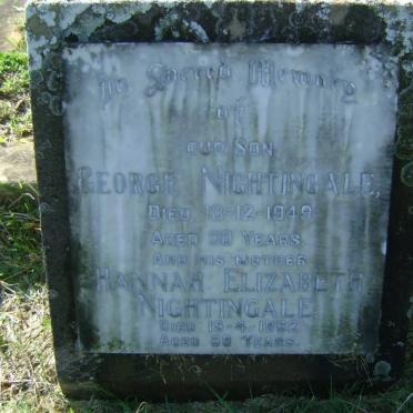 NIGHTINGALE Hannah Elizabeth -1962 :: NIGHTINGALE George -1949