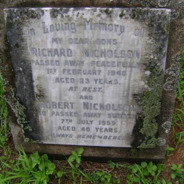 NICHOLSON Richard -1940 :: NICHOLSON Robert -1959