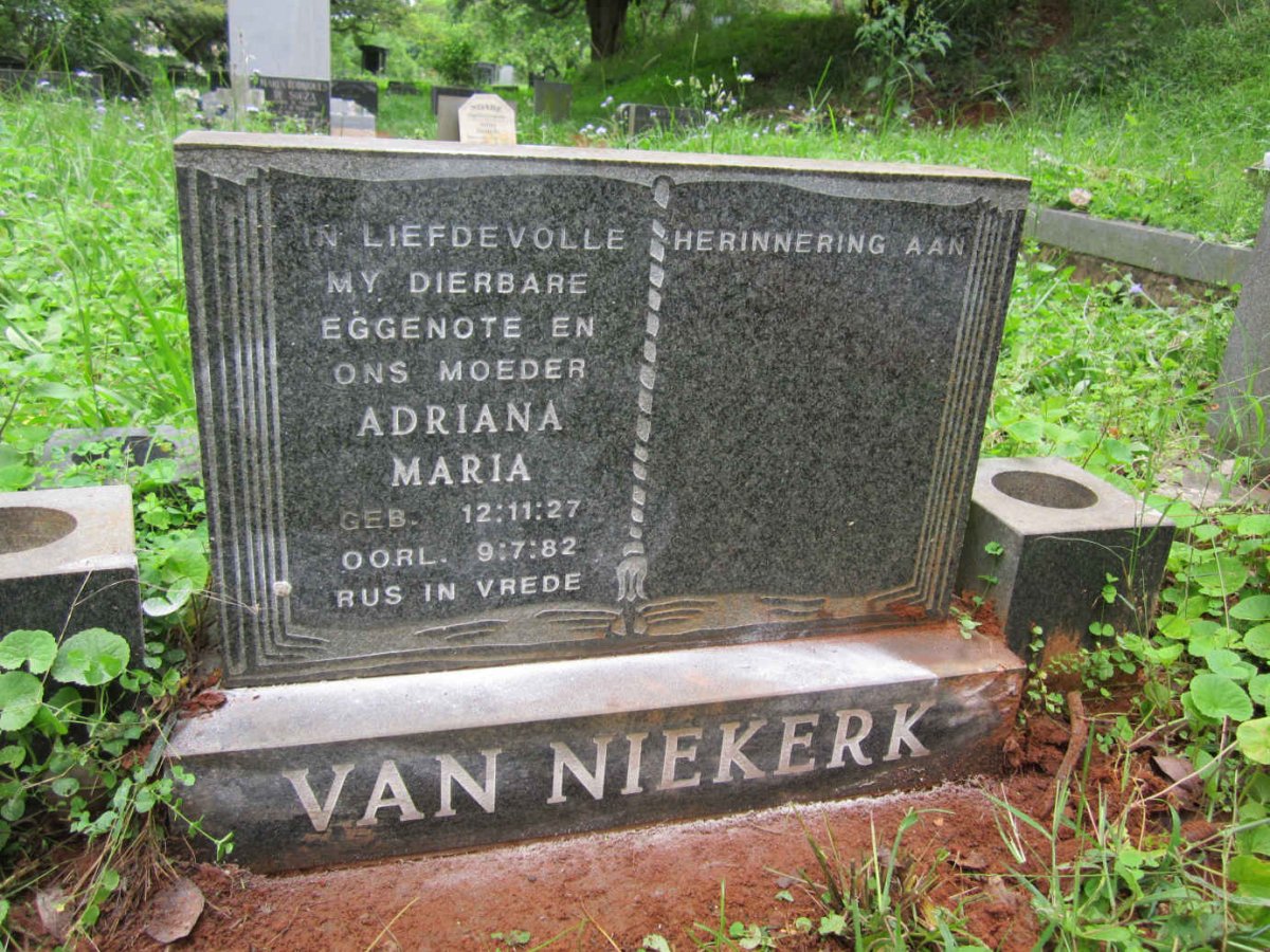 NIEKERK Adriana Maria, van 1927-1982