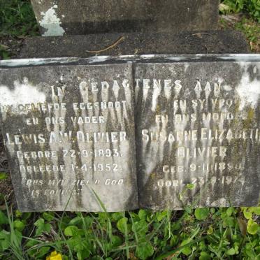 OLIVIER Lewis A.W. 1893-1952 &amp; Susanne Elizabeth 1890-1974