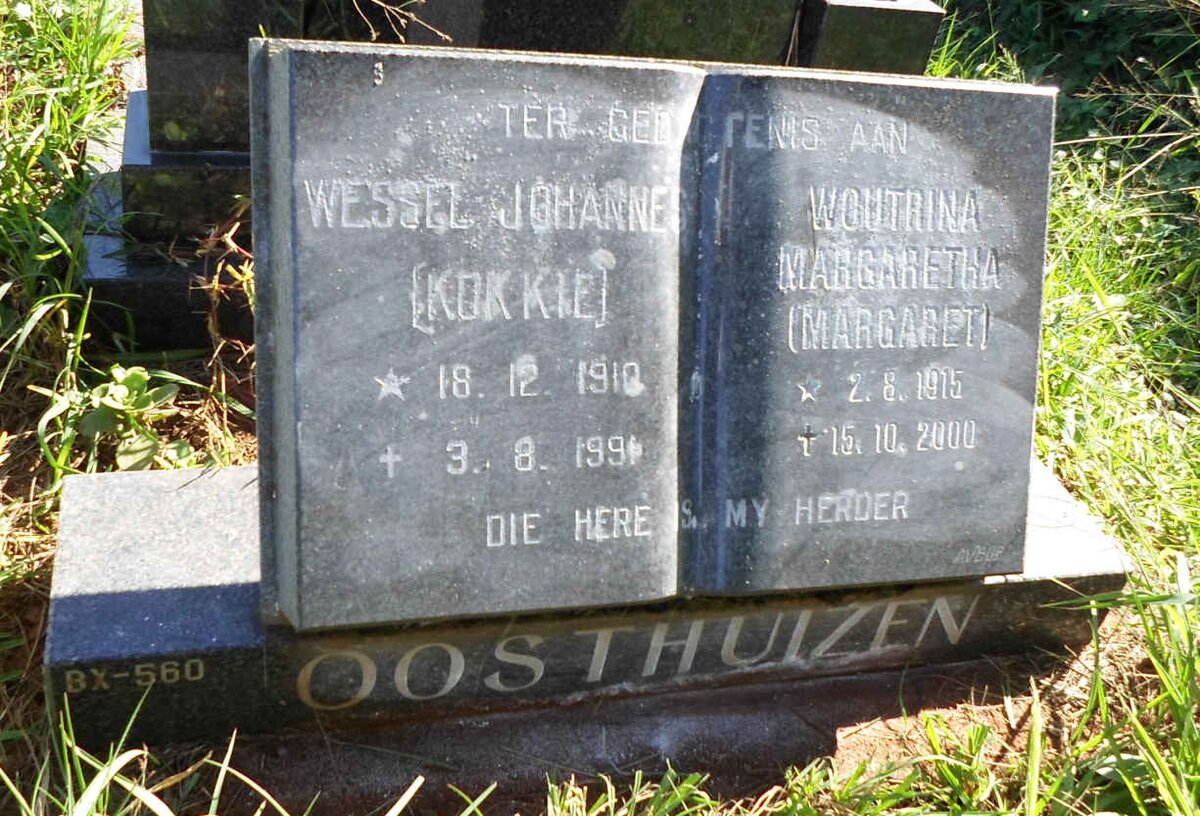 OOSTHUIZEN Wessel Johannes 1910-1991 &amp; Woutrina Margaretha 1915-2000