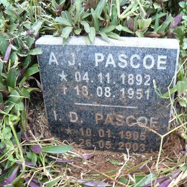 PASCOE A.J. 1892-1951 :: PASCOE I.D. 1905-2003