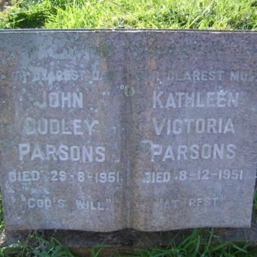 PARSONS John Dudley -1951 &amp; Kathleen Victoria -1951