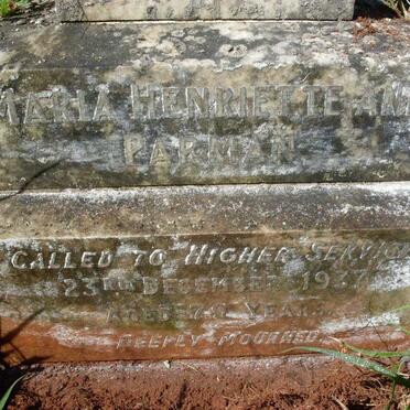 PARMAN Maria Henriette Ann -1937