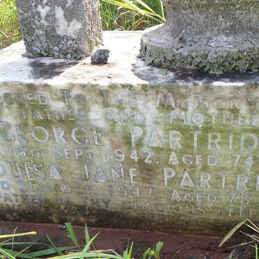 PARTRIDGE George -1942 &amp; Louisa Jane -1947