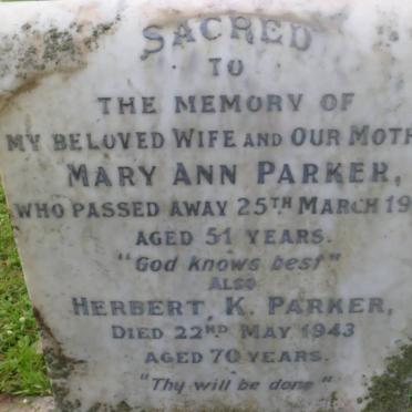 PARKER Herbert K. -1943 &amp; Mary Ann -1927
