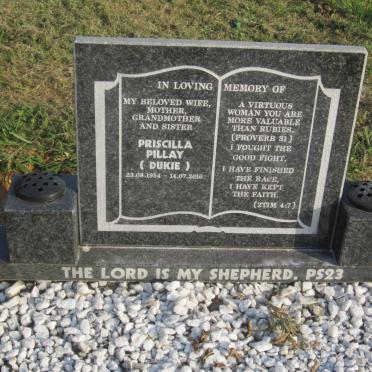 PILLAY Priscilla nee DUKIE 1954-2016