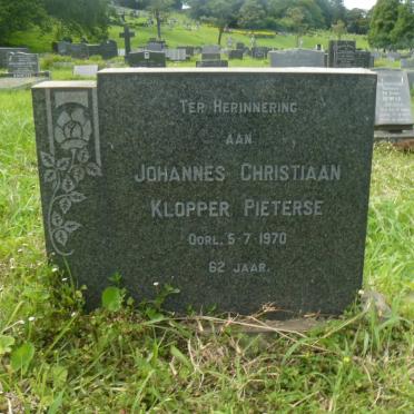 PIETERSE Johannes Christiaan Klopper -1970