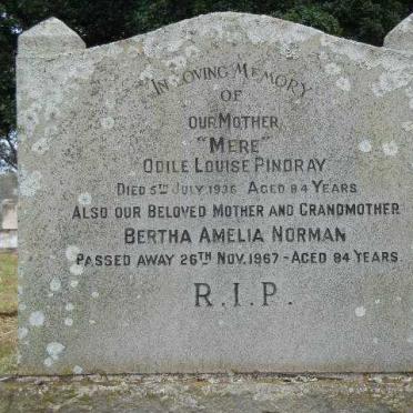 PINDRAY Odile Louise -1936 :: NORMAN Bertha Amelia -1967