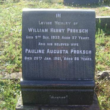 PROKSCH William Henry -1933 &amp; Pauline Augusta -1961