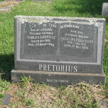 PRETORIUS Andries Lodewicus 1905-1968 &amp; Engelina Franziena 1912-1976