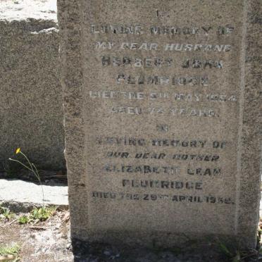 PLUMRIDGE Herbert John -1954