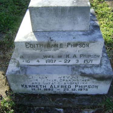 PHIPSON Kenneth Alfred 1882-1975 &amp; Edith Ann E. 1887-1971