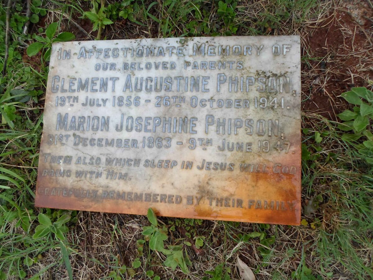 PHIPSON Clement Augustine 1856-1941 &amp; Marion Josephine 1863-1947