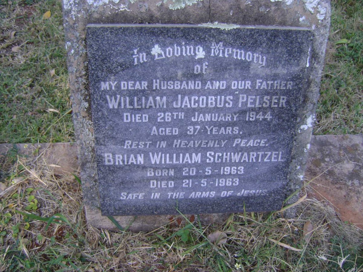 PELSER William Jacobus -1944 :: SCHWARTZEL Brian William 1963-1963
