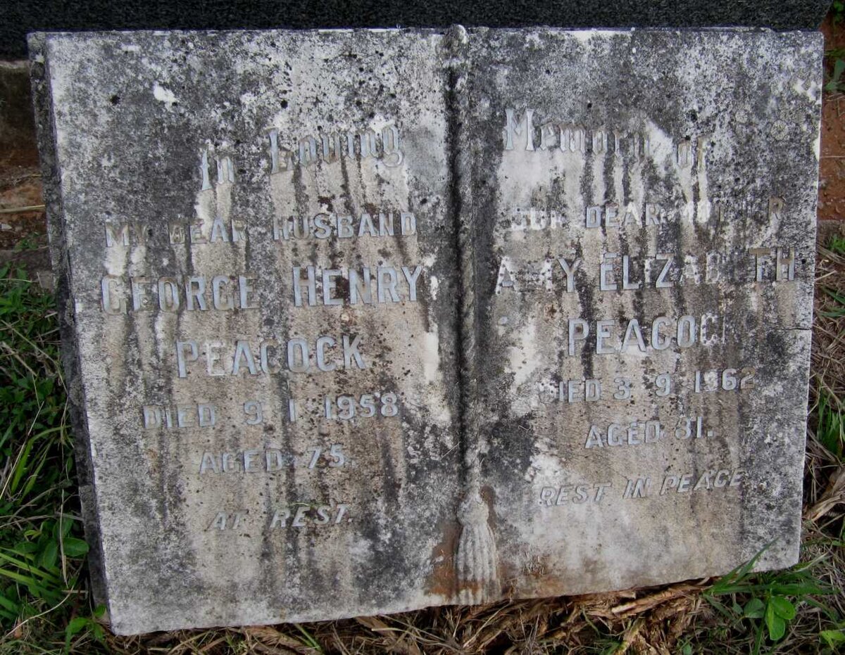 PEACOCK George Henry -1958 &amp; Amy Elizabeth -1962