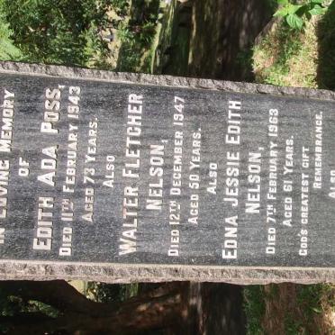 POSS Edith Ada -1943 :: NELSON Walter Fletcher -1947  :: NELSON Edna Jessie Edith -1963 :: HAYSOM Reginald Arthur -1943